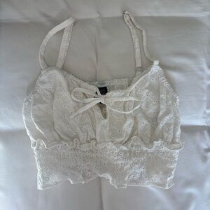 Wild Fable White Eyelet Crop Top